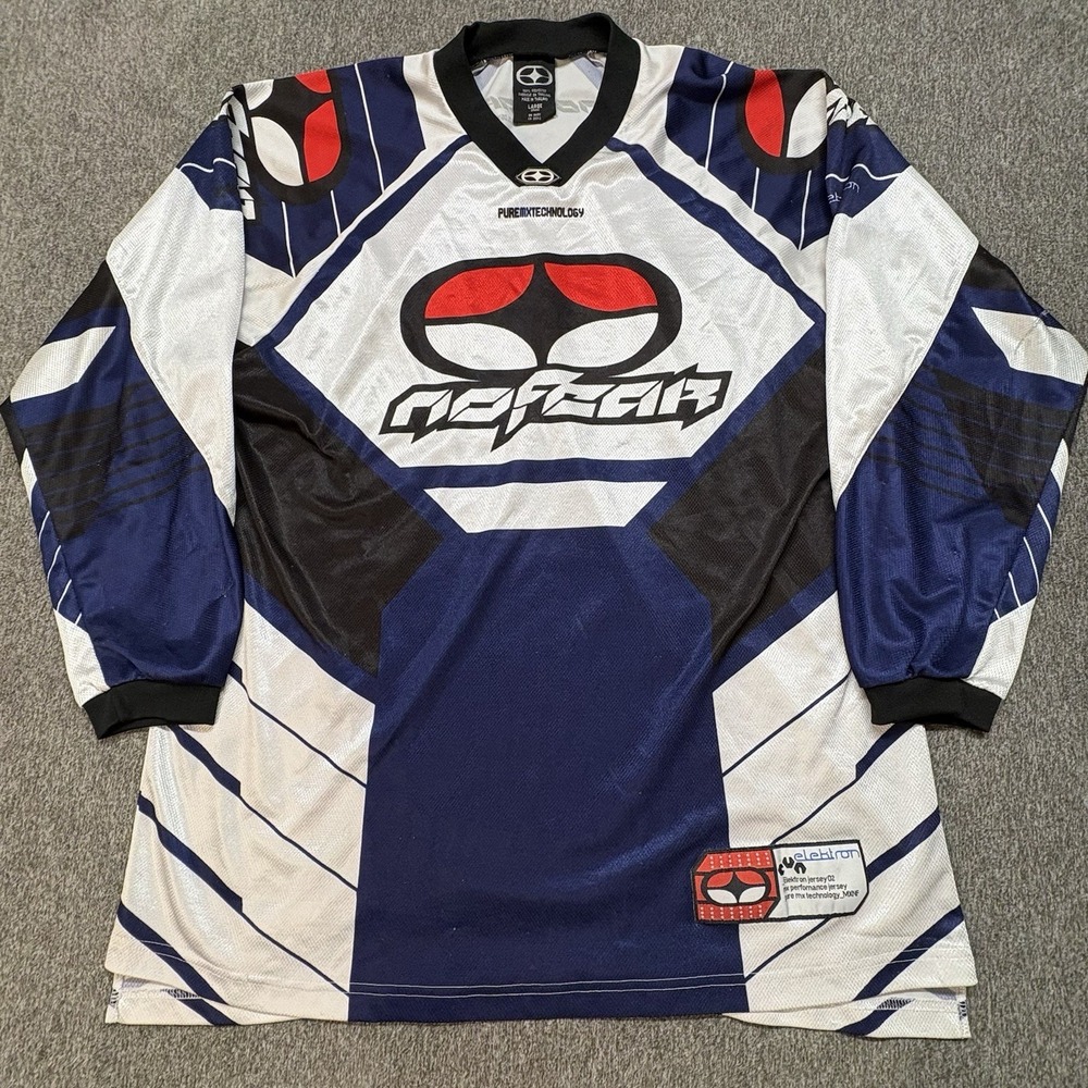 VTG 2002 No Fear Elektron Motocross Jersey Large Y2K MX Supercross Racing Rare